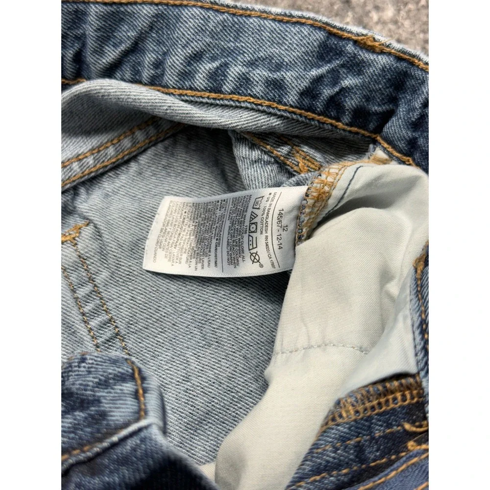 Old Navy Baggy Carpenter Jeans Light Wash Denim Utility Pants Boys Size 12 27x26